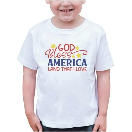 

7 ate 9 Apparel Kids Patriotic 4th of July Shirt - God Bless America White T-Shirt 3T