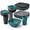 Coastal Multicolor, variant on 32-piece Clear Plastic Wheat Square Dinnerware Set for 8, Unbreakable Plates and Tumblers