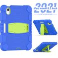 thumbnail image 5 of XYX Case for iPad Mini (A17 Pro) 7th Generation 2024 8.3 inch, Dual Layer Slim Heavy Shockproof Rugged Protective Cover Case with Kickstand (Blue Lime), 5 of 7