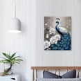 thumbnail image 3 of JRXY Peacock Decor Wall Art Peacock Pictures Bathroom Decor Canvas Print Framed Modern Painting for Kitchen Bedroom Living Room - 16x20 16x20in, 3 of 3