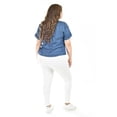 thumbnail image 3 of Blusa de mezclilla con nudo Roman Fashion /Tallas Extras, 5116 (Mezclilla dark) azul 40, 3 of 6