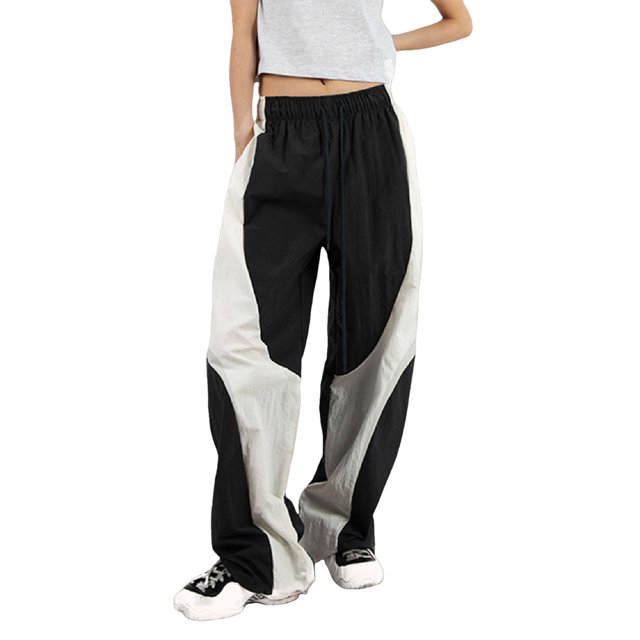 Pantalones colombianos Gibobby de mujer Pantalones casuales sueltos con correa de múltiples bolsillos para mujer Pantalones tejidos de ropa de trabajo recta de cintura Blanco S