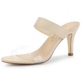 thumbnail image 1 of Sandalias Correa Transparente Tacón Aguja Beige 23.5cm, 1 of 7