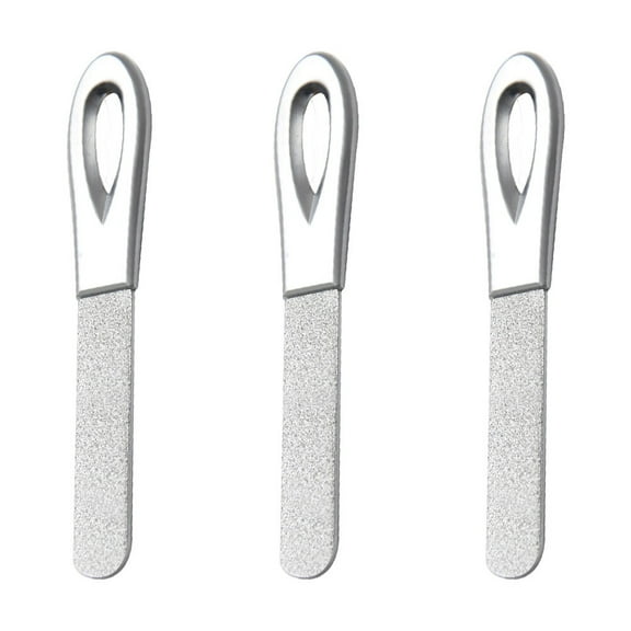 LEORX Silver Stainless Steel Nail Files for Home Use Manicure and Pedicure Tools Set of 3