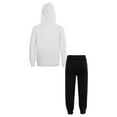 thumbnail image 2 of Alvivi Kids Girls Tracksuit Long Sleeves Hoodie Hooded Sweatshirt and Joggers Sweatpants Set White&Black 7-8, 2 of 7
