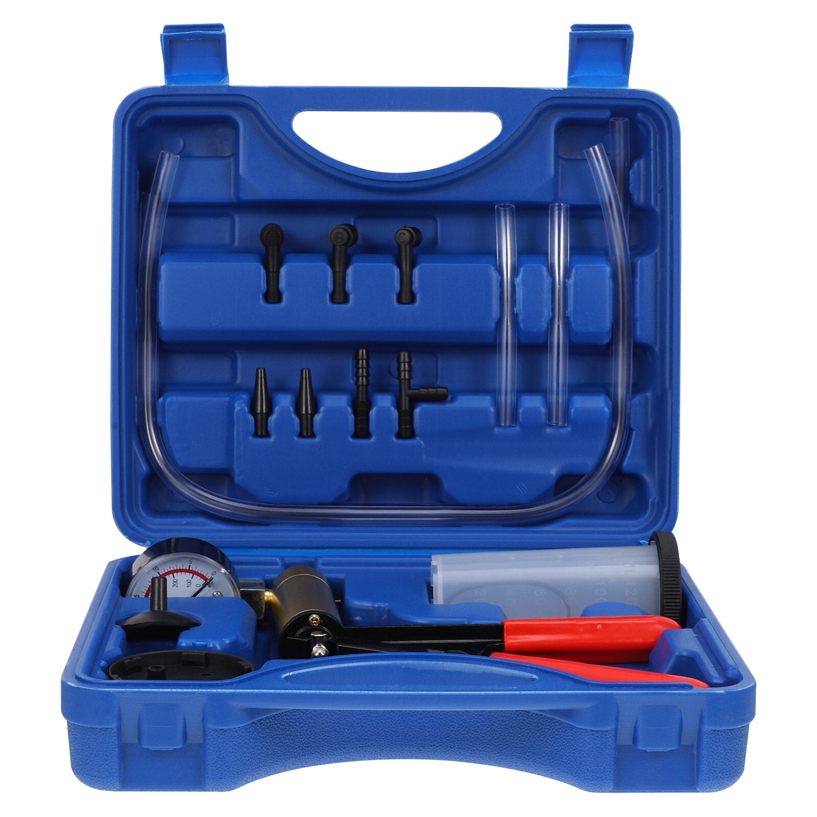 Auto Hand Held Vacuum Pump Brake Bleeder Adaptor Fluid Reservoir Tester