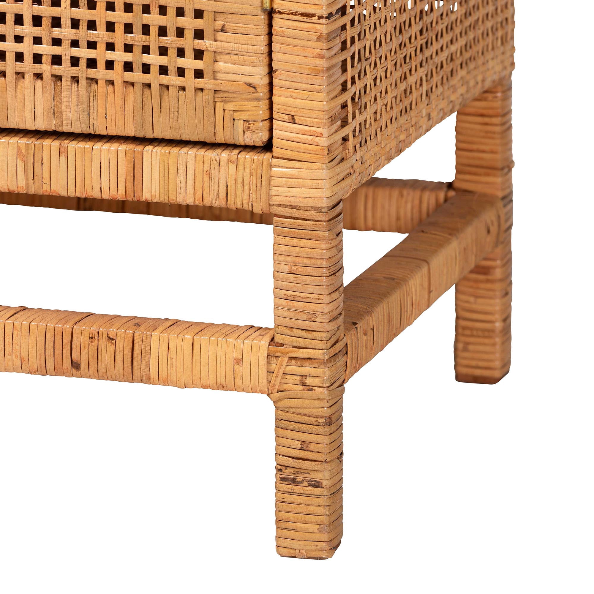 bali & pari Vivan Boho Storage Cabinet, 3-Drawer, 4-Shelf, Honey