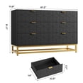thumbnail image 3 of Huisuilinss 6 Drawer Dresser For Bedroom,Modern Double Dresser,Large Wide Chest Of Drawers,Long Storage Organizer TV Stand With Gold Handles For Living Room Hallway Entryway Closet, 3 of 6