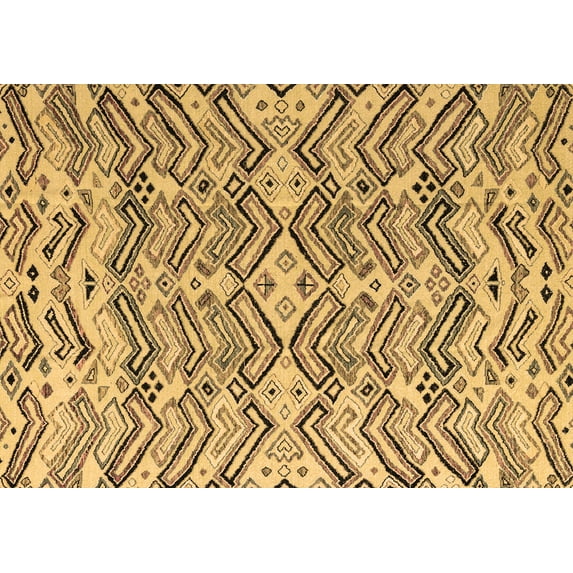 Ahgly Company Indoor Rectangle Abstract Brown Modern Area Rugs, 4' x 6'