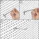 thumbnail image 3 of Ganchos de acero para tablero perforado (50 piezas) - 10 cm - Oficina de metal Gancho para tablero perforado para organizar herramientas de banco de trabajo y estantes de almacenamiento, 3 of 5