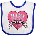 thumbnail image 3 of Inktastic Mimi Loves Me Girls Granddaughter Girls Baby Bib, 3 of 4