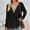 Black, variant on Women's Guipure Lace V Neck Blouses 2025 Fall Casual Loose Fit Long Sleeve Split Side Colorblock Tunic Shirt Tops