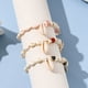 thumbnail image 3 of Nvzi Pulsera de tobillo con forma de tortuga y estrella de mar azul Pulsera de tobillo con forma de tortuga y estrella de mar azul Pulsera de cuerda Pulsera de estrellas, color blanco, 3 of 5