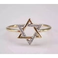 thumbnail image 4 of Valentine Gift For Her 1Ct Round Lab Created Diamond Star of David Wedding Ring 14K Yellow Gold Plated, 4 of 5