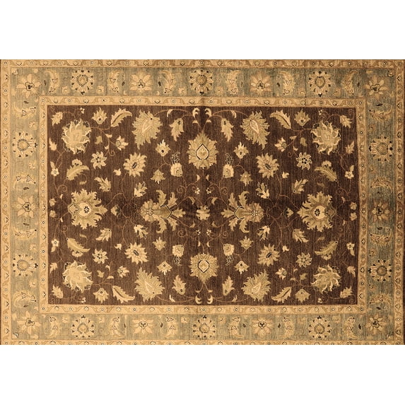 Ahgly Company Indoor Rectangle Oriental Brown Industrial Area Rugs, 8' x 12'