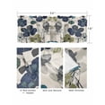 thumbnail image 5 of Navy Blue Green Floral Kitchen Curtain Valances for Windows Farmhouse Short Curtains, Vintage Botanical Leaves Rod Pocket Valance Curtain for Bedroom Cafe Living Room 42"x18", 5 of 8