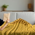 thumbnail image 3 of Giraffe Soft Flannel Fleece Throw Blanket, Giraffe Family Baby Animal Pattern on Polka Dotted Background, Cozy Plush for Indoor and Outdoor Use, 50" x 60", Marigold Redwood, by Ambesonne, 3 of 5