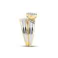 thumbnail image 4 of 14kt Two-tone Gold His Hers Round Diamond Cluster Matching Wedding Set 3/4 Cttw, 4 of 4