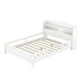 thumbnail image 4 of CITYLE Full Bed Frame with Storage Headboard and Built-in LED Light, Wood Full Size Platform Bed with Fence Guardrails,Full Bed for Girls Boys,No Box Spring Needed,White, 4 of 8