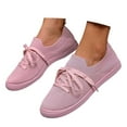 thumbnail image 3 of uvwlwu Women's Casual On Shoes Breathable Mesh Lace Up Flat Comfortable Walking Shoes For Daily Wear Fashion Sneakers(Pink,6.5), 3 of 9