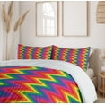thumbnail image 6 of Ambesonne Geometric Duvet Cover Set, Zig Zag Chevron Shape, 2-Calking, Multicolor, 6 of 7