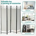 thumbnail image 2 of WYDK Room Dividers and Folding Privacy Screens, 4 Panel 68 Inch Tall Portable Steel Frame & Fabric Surface Room Seperating Wall Divider, Room Partitions and Freestanding for Home Office, Beige, 2 of 8