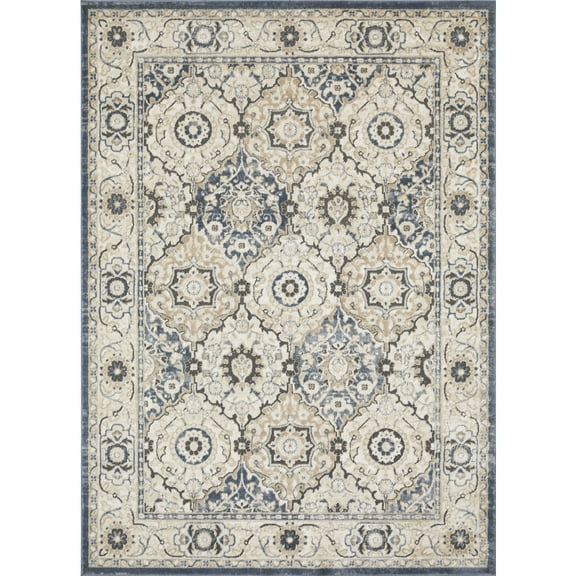 Loomaknoti Kehleigh Dravan 9' x 12' Beige Oriental Indoor Area Rug