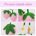 thumbnail image 5 of NOGIS Rear View Mirror Dangle Pendant Cute Crochet Strawberry Plant Hanger Decor Car Mirror Hanging Accessories Interior Aesthetic for Your Car Women Charms Ornament Decorations (2 Pcs Pink), 5 of 6