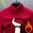 thumbnail image 3 of YLSDY Men's Turtleneck Shirt Slim Fit Mock Neck Thermal Shirts for Men Solid Color Turtle Neck Pullover Basic Top Red L, 3 of 4