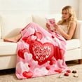 thumbnail image 5 of Mecorevxz Valentines Day Love Heart Throw Blanket, Lightweight Ultra Soft Flannel Blanket for Girlfriend Sweetheart, Pink Red Warm Cosy Fuzzy Throw Blanket for Sofa and Bed,130x100cm(B), 5 of 8