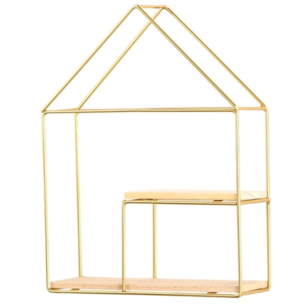 Estantes flotantes Estantes colgantes montados en la pared para decoración de paredes, almacenamiento | Soporte de metal y estante de pared de madera para sala de estar, dormitorio, baño, cocina
