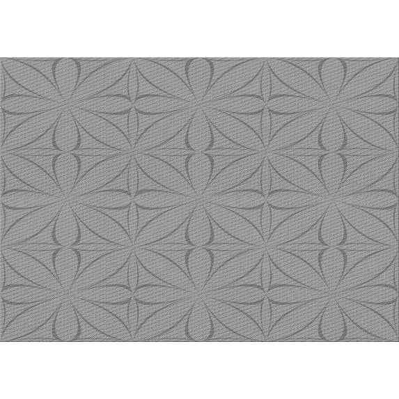 Ahgly Company Indoor Rectangle Patterned Platinum Gray Area Rugs, 2' x 5'