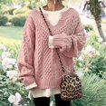 thumbnail image 2 of Cathalem WoWomens Oversized Sweaters Casual Loose Ribbed Knit Solid Soft Pullover Sweater Tops,Pink XL, 2 of 4