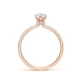 thumbnail image 2 of ANGARA Lab Grown Diamond Hidden Halo Engagement Ring for Women in 14K Rose Gold (Size-7x5mm| Color-F-G| Clarity-VS) | April Birthstone, Anniversary, Jewelry Gift for Women | Lab-Grown Diamond Ring, 2 of 4