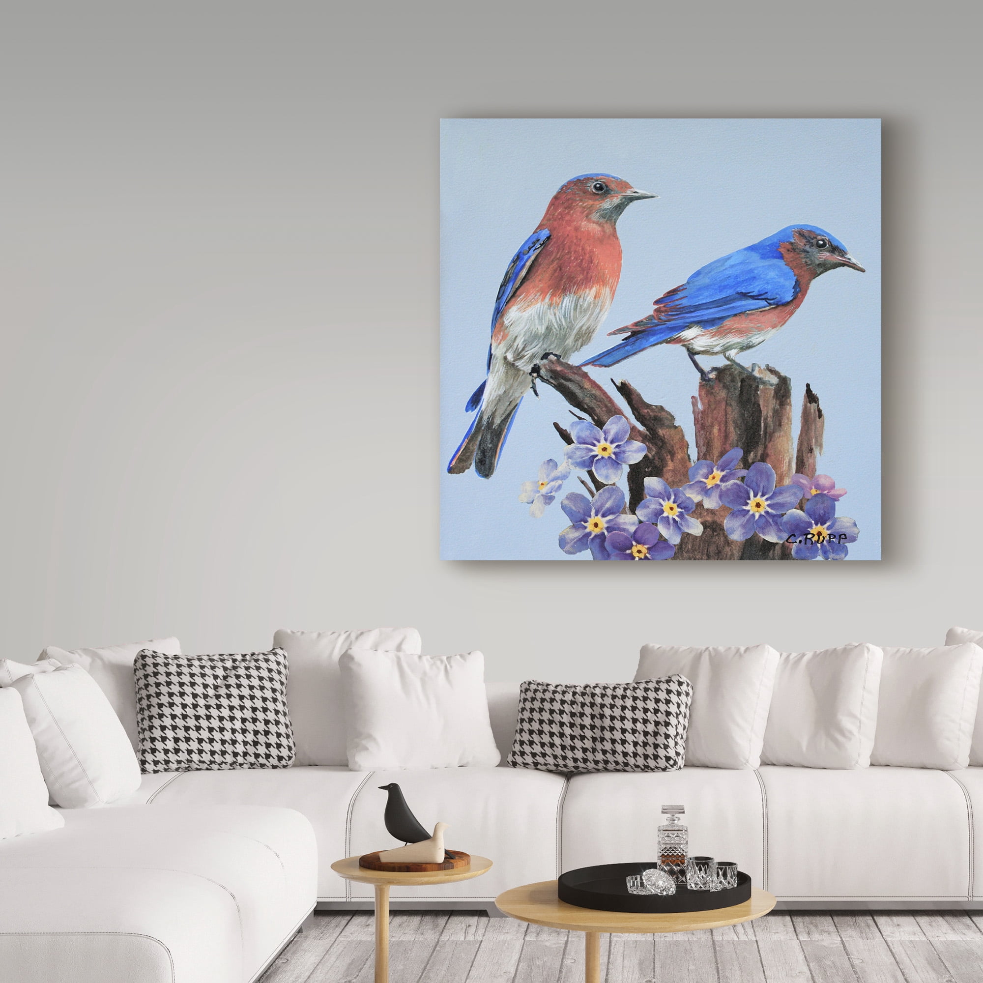 Trademark Fine Art 'Eastern Bluebird Duo' Canvas Art by Carol J Rupp