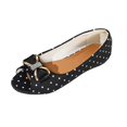 thumbnail image 2 of Gpaecead Women's Polka Dot Metal Bow Flats Peep Toe Vintage Slip On Cushioned Insole Non Slip Shoes For Commute And Casual, B-Black, 2 of 8
