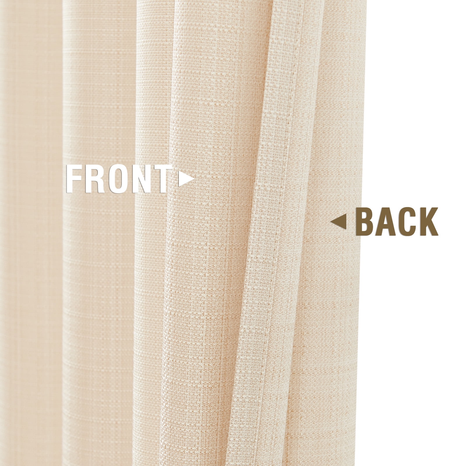Curtainking Linen Textured Curtains 96 inch Beige Bedroom Living Room Window Curtain Set Light Filtering Drapes Grommet Top 2 Panels