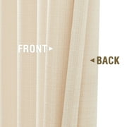 CURTAINKING Linen Textured Curtains 84 inches Beige Bedroom Living Room Window Curtain Set Light Filtering Drapes Grommet Top 2 Panels