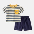 thumbnail image 2 of Splozh Kids Clothes Kid Boys Short Set Cute Cartoon Printed Short Sleeve Top Shorts Two Piece Set Yellow,2-3 Years, 2 of 9