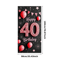 thumbnail image 3 of Pink Glittery 40 Birthday Banner with Balloons Fireworks and Cake Background Backdrop for Birthday Party Photography Props Party Decorations Happy Birthday Celebration Decor, 3 of 8