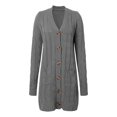 thumbnail image 5 of HNMKIU Long Sleeve Knit Long Cardigan for Women Fall Winter Open Front Button Sweaters with Pockets Cardigan Sweaters for Women Grey,S, 5 of 5