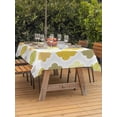 thumbnail image 3 of Outdoor Tablecloth with Umbrella Hole for Patio/Picnic/Party/Camping, Yellow Orange Moroccan Waterproof Table Cloth Rectangle Table Cover Washable, Vintage Boho Geometric Pattern Gray (60"x 102"), 3 of 8