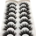 thumbnail image 3 of HUOGUO False Eyelashes Fluffy 8D Faux Mink Lashes Cat-Eye Wispy Lashes 7 Pairs Pack Dramatic Long Thick Volume Fake Eye Lash Multipack, 3 of 5