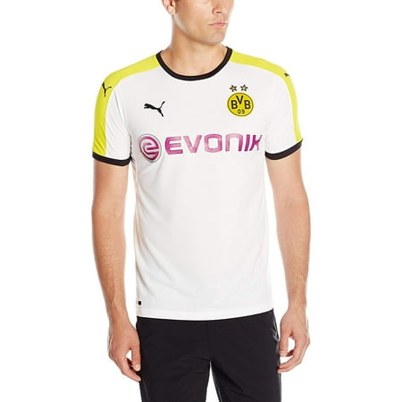 PUMA Mens 2015/16 Borussia Dortmund BVB Third Jersey Medium White/Yellow/Black