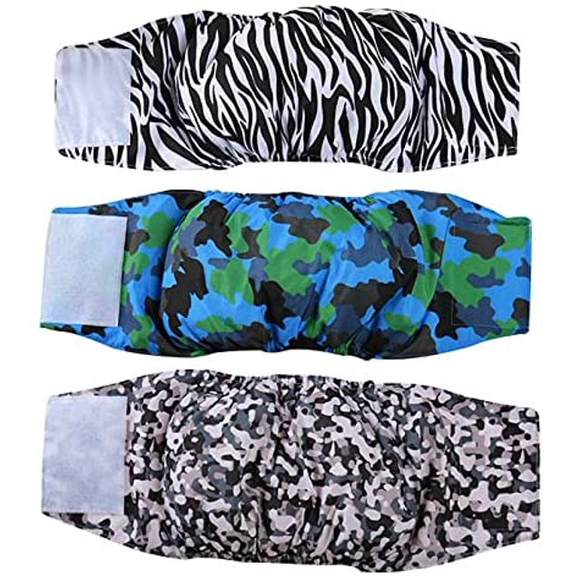 Couches pour Chiens Couches pour Chiens Mâles 3 Pcs Couches Réutilisables pour Chiens Mâles Petites - Couches Lavables pour Chiens - Couches pour Chiots Couches pour Chiens