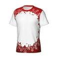 thumbnail image 5 of Vsdgher Winter Christmas Snowflake Print Men's Dry Fit Mesh Athletic Shirts Moisture Wicking Tennis T-Shirt Tops, 5 of 9