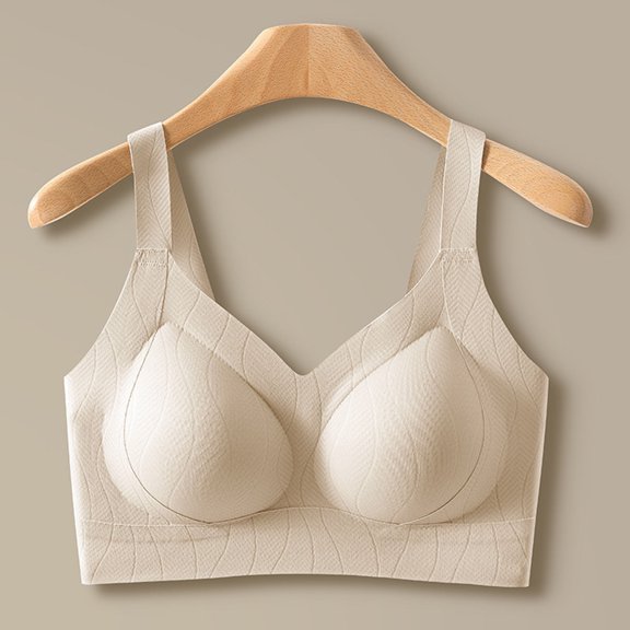 ALLLIST Wireless Bras for Women Full Coverage Seamless Bralette Solid Brown Soft T-Shirt Womens Bras Size M
