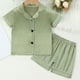 thumbnail image 2 of Odeerbi 1-8 Años Niños Niñas Pijama de Verano de Satén Con Solapa de Muesca Camisa de Manga Corta Pantalón Conjunto de Ropa de Dormir Suave, 2 of 9