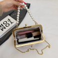 thumbnail image 3 of Bolso de noche de flores de rosa Mujeres con cadena Pearl Crossbody Party White, 3 of 9