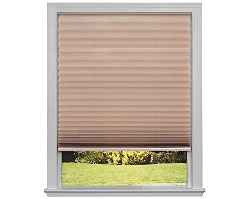 Home Window Treatment Temporary Blind Blocking Fabric Arch Pleated Shade Natural 